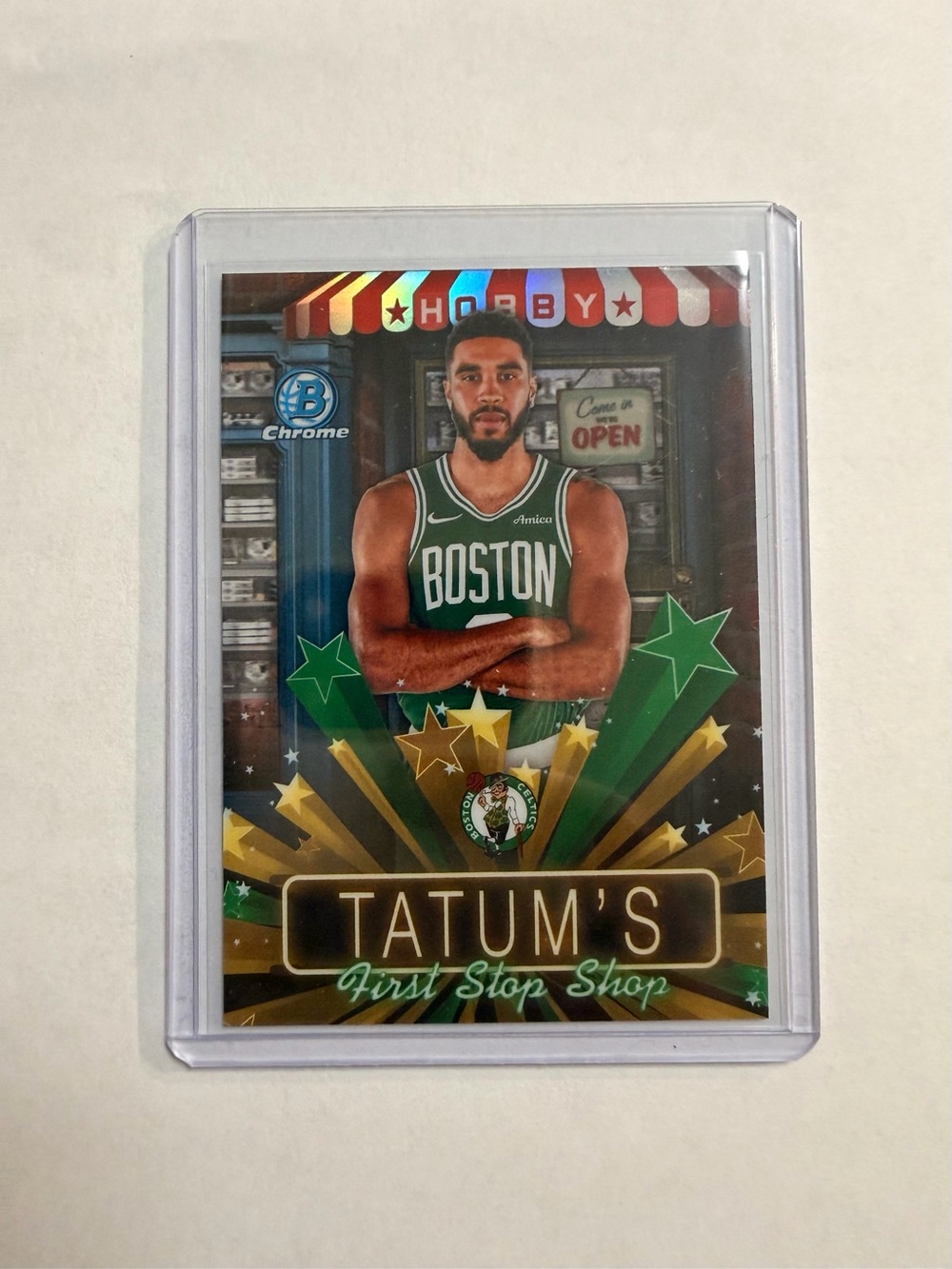 🔥2025-26 Bowman Chrome Hobby Stars Jayson Tatum HS-10 First Stop Shop Refractor